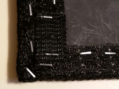 Cut grille cloth at corner Velcro.