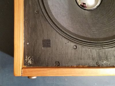 Velcro applied to the speaker cabinet.